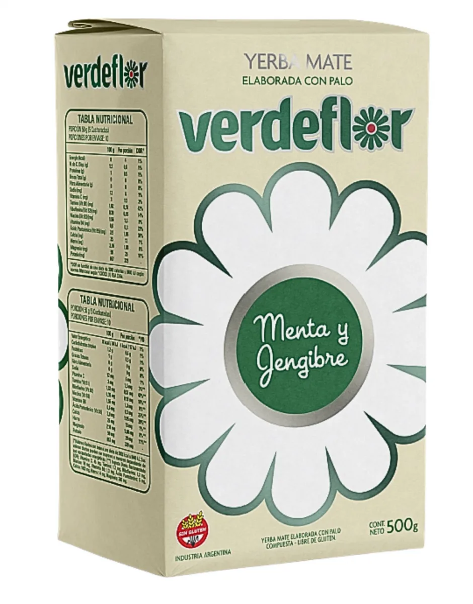 Yerba Mate Verdeflor Menta y Jengibre 500 gr