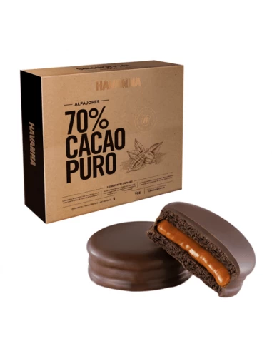 Alfajores Havanna 70% Cacao 4 unidades (Caja)